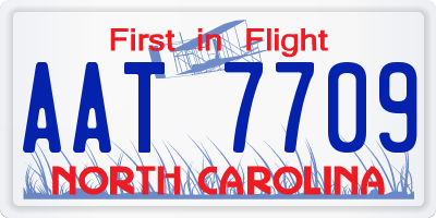 NC license plate AAT7709