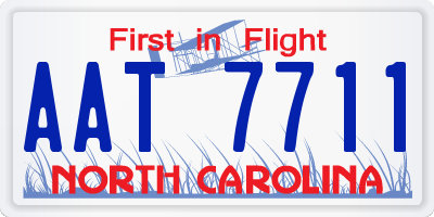 NC license plate AAT7711