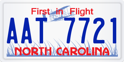 NC license plate AAT7721