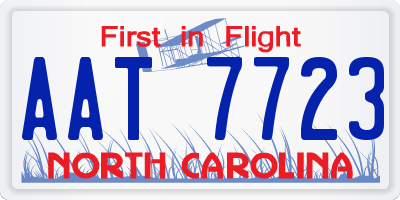 NC license plate AAT7723