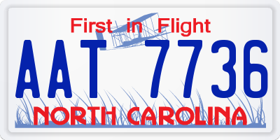 NC license plate AAT7736