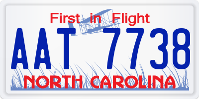 NC license plate AAT7738
