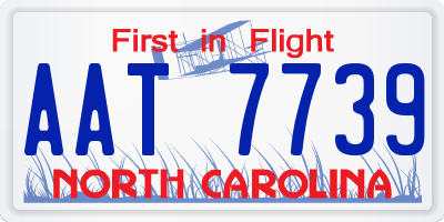 NC license plate AAT7739