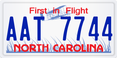 NC license plate AAT7744