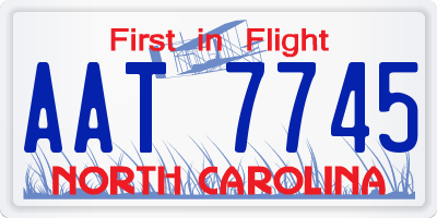 NC license plate AAT7745