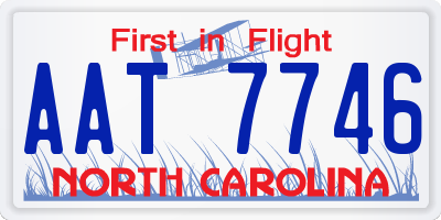 NC license plate AAT7746