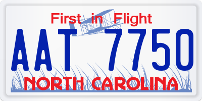 NC license plate AAT7750