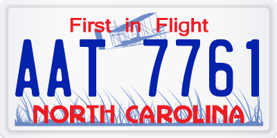 NC license plate AAT7761