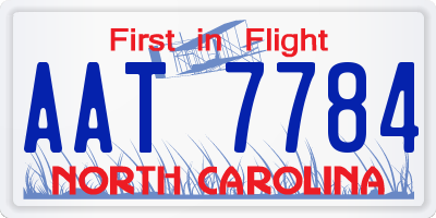 NC license plate AAT7784