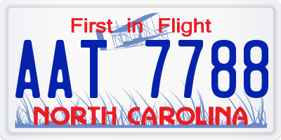 NC license plate AAT7788