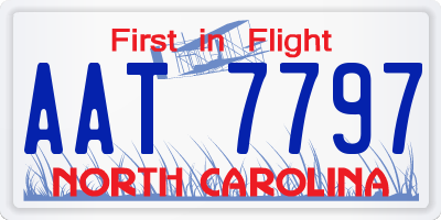 NC license plate AAT7797
