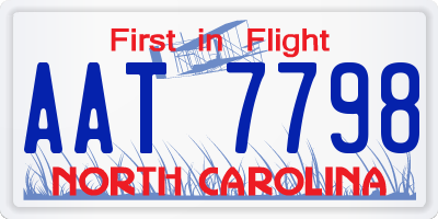 NC license plate AAT7798
