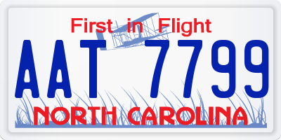 NC license plate AAT7799