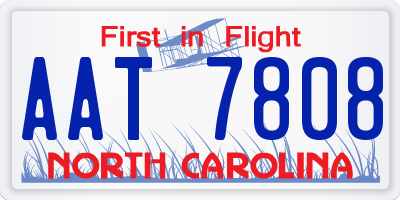 NC license plate AAT7808