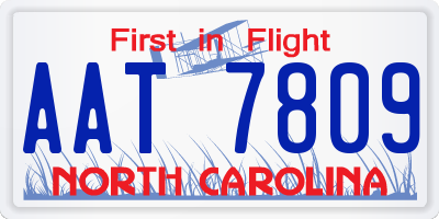 NC license plate AAT7809