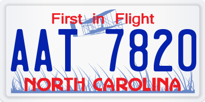 NC license plate AAT7820