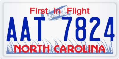 NC license plate AAT7824