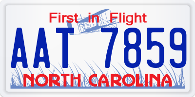 NC license plate AAT7859