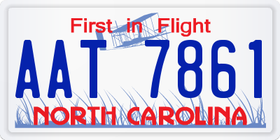 NC license plate AAT7861