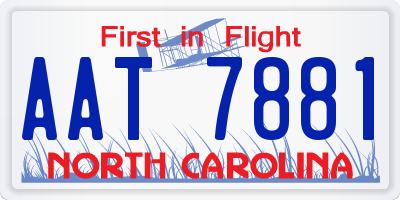 NC license plate AAT7881