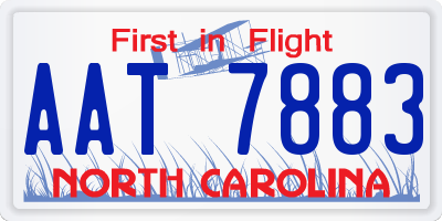 NC license plate AAT7883