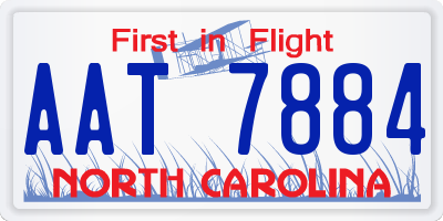 NC license plate AAT7884