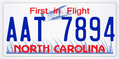 NC license plate AAT7894