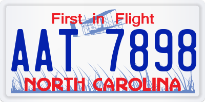 NC license plate AAT7898