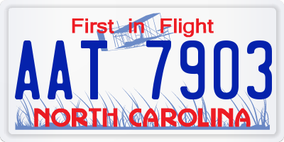 NC license plate AAT7903