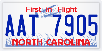 NC license plate AAT7905