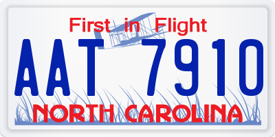NC license plate AAT7910