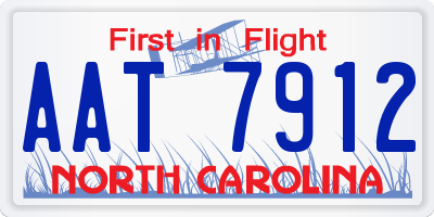 NC license plate AAT7912