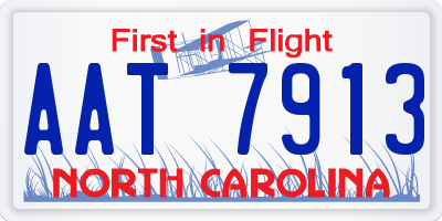 NC license plate AAT7913