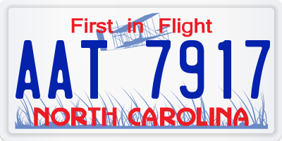 NC license plate AAT7917