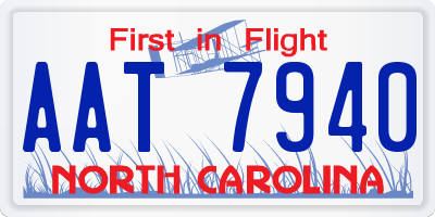 NC license plate AAT7940