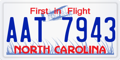 NC license plate AAT7943