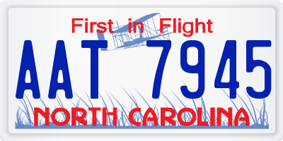 NC license plate AAT7945