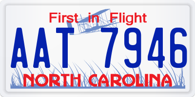 NC license plate AAT7946