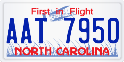 NC license plate AAT7950