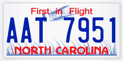 NC license plate AAT7951
