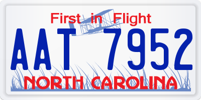 NC license plate AAT7952