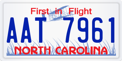 NC license plate AAT7961