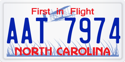 NC license plate AAT7974