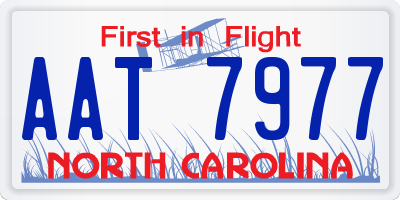 NC license plate AAT7977