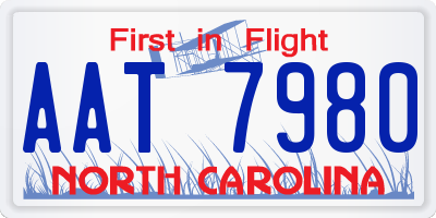 NC license plate AAT7980