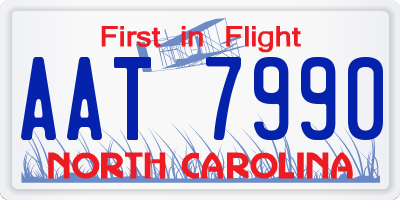 NC license plate AAT7990