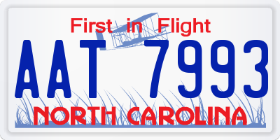NC license plate AAT7993