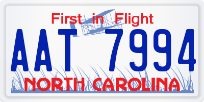 NC license plate AAT7994