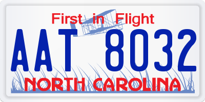 NC license plate AAT8032