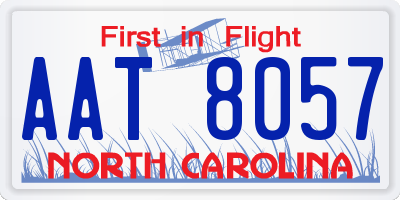 NC license plate AAT8057